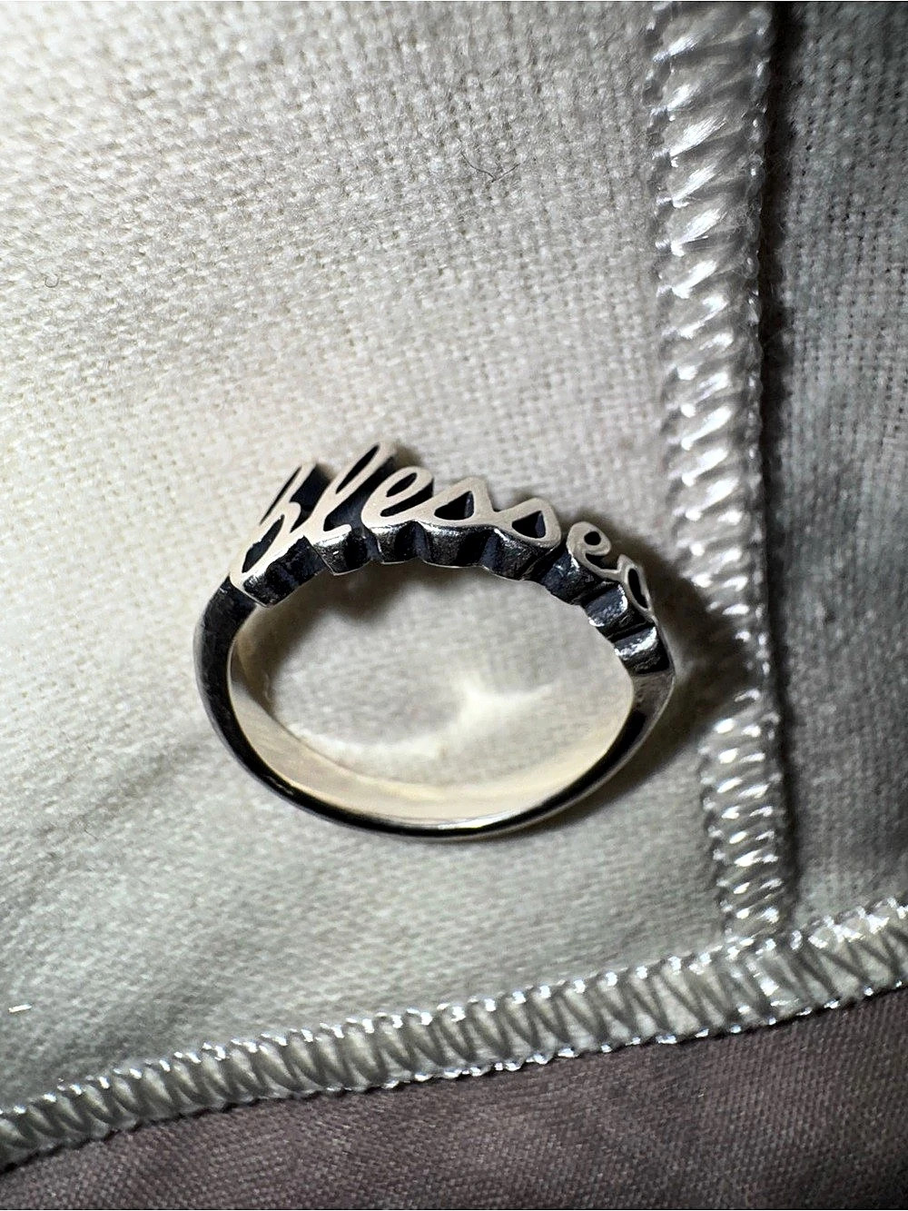 James Avery Blessed Ring Black